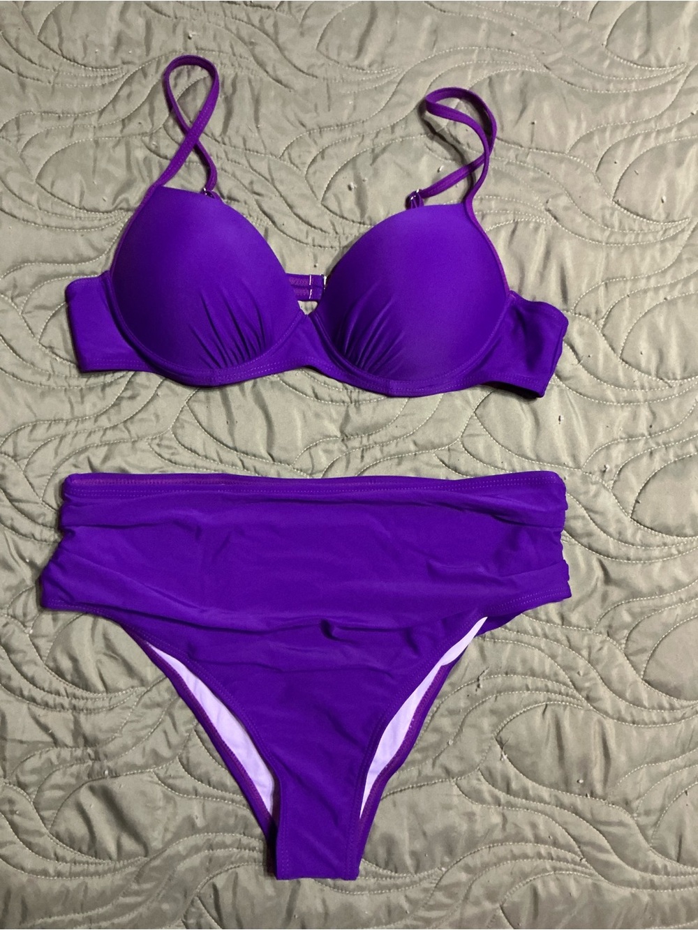 SHEIN Purple High-Waist Two-Piece Bikini